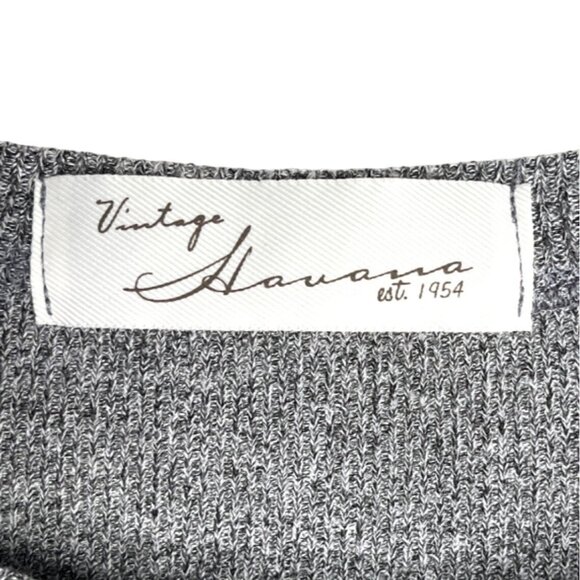 Vintage Havana Gray & Black Long-Sleeve Top Large 88a - Picture 3 of 8